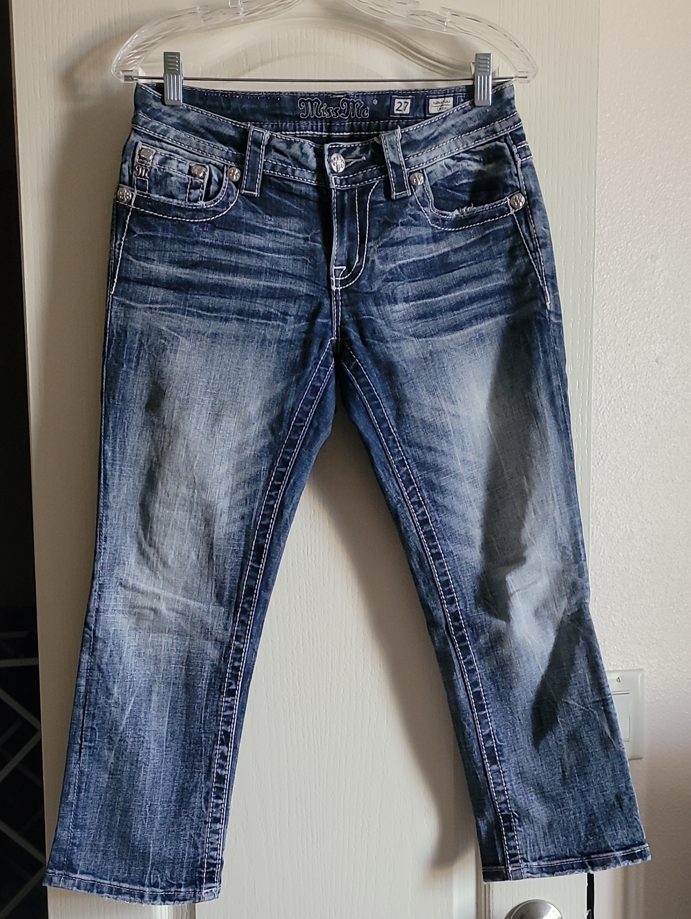 Miss Me Faded Blue Crop Jeans